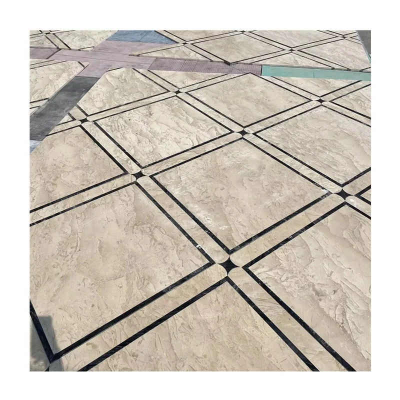 Jubin Medalion Marmar Waterjet Moden Kaman Mewah Baharu untuk Lobbi Hotel, Jubin Lantai Disesuaikan dengan Jaminan 1 Tahun