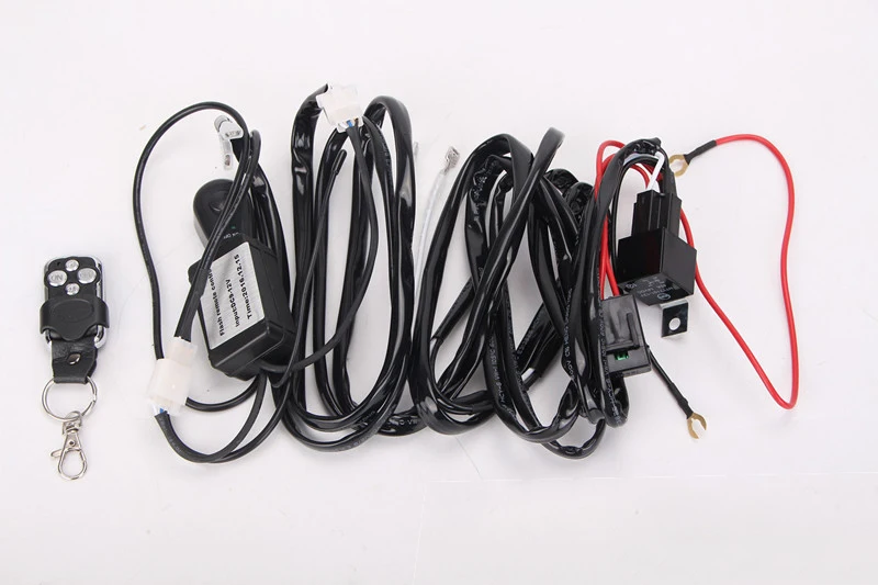 Auto LED Work Light Strobe Remote Controller Wiring Harness Kit