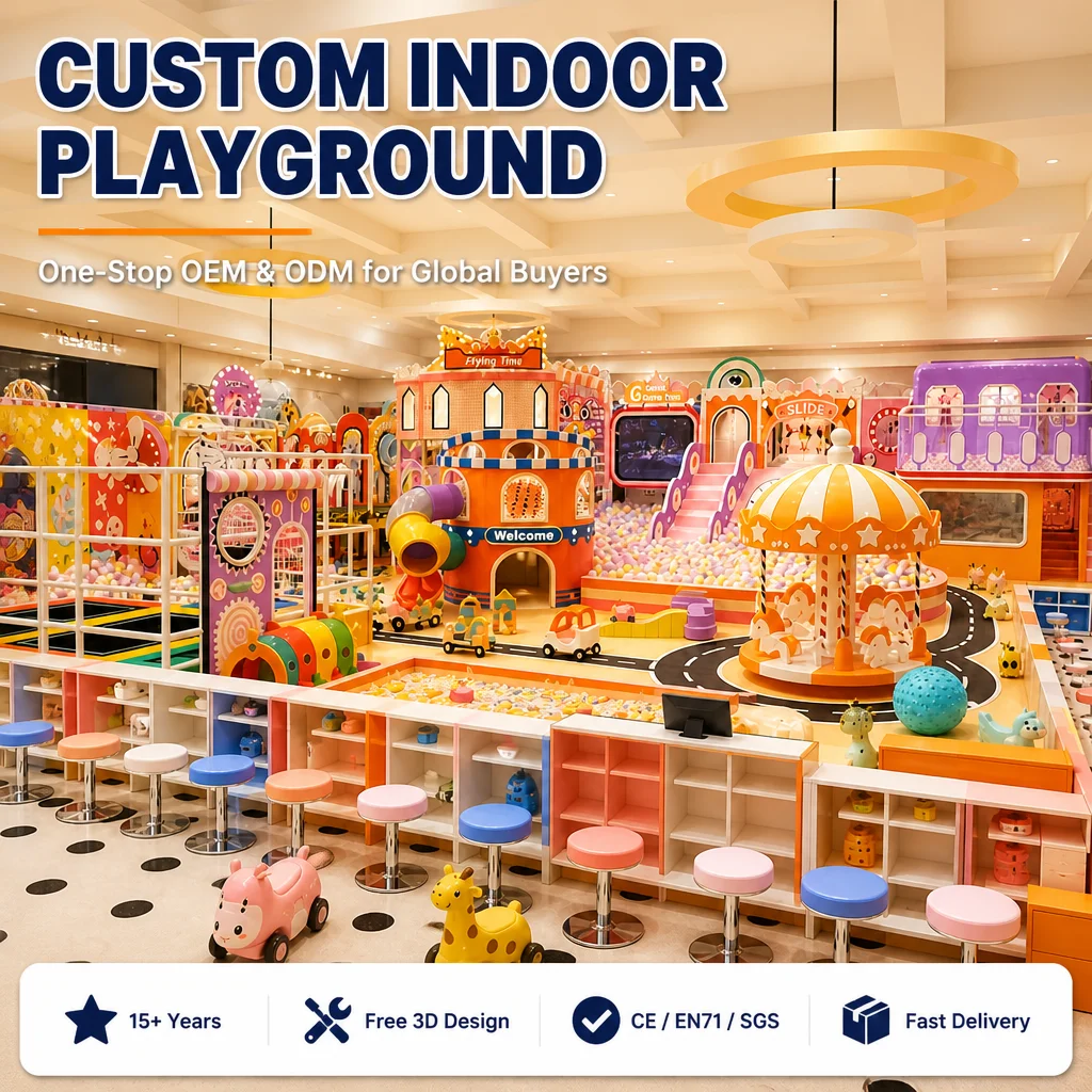 Indoor Playground Equipment  Circus Theme Soft Play Kids Naughty Castle CE Certified Ball Pit Slide Climbing for Play Center OEM