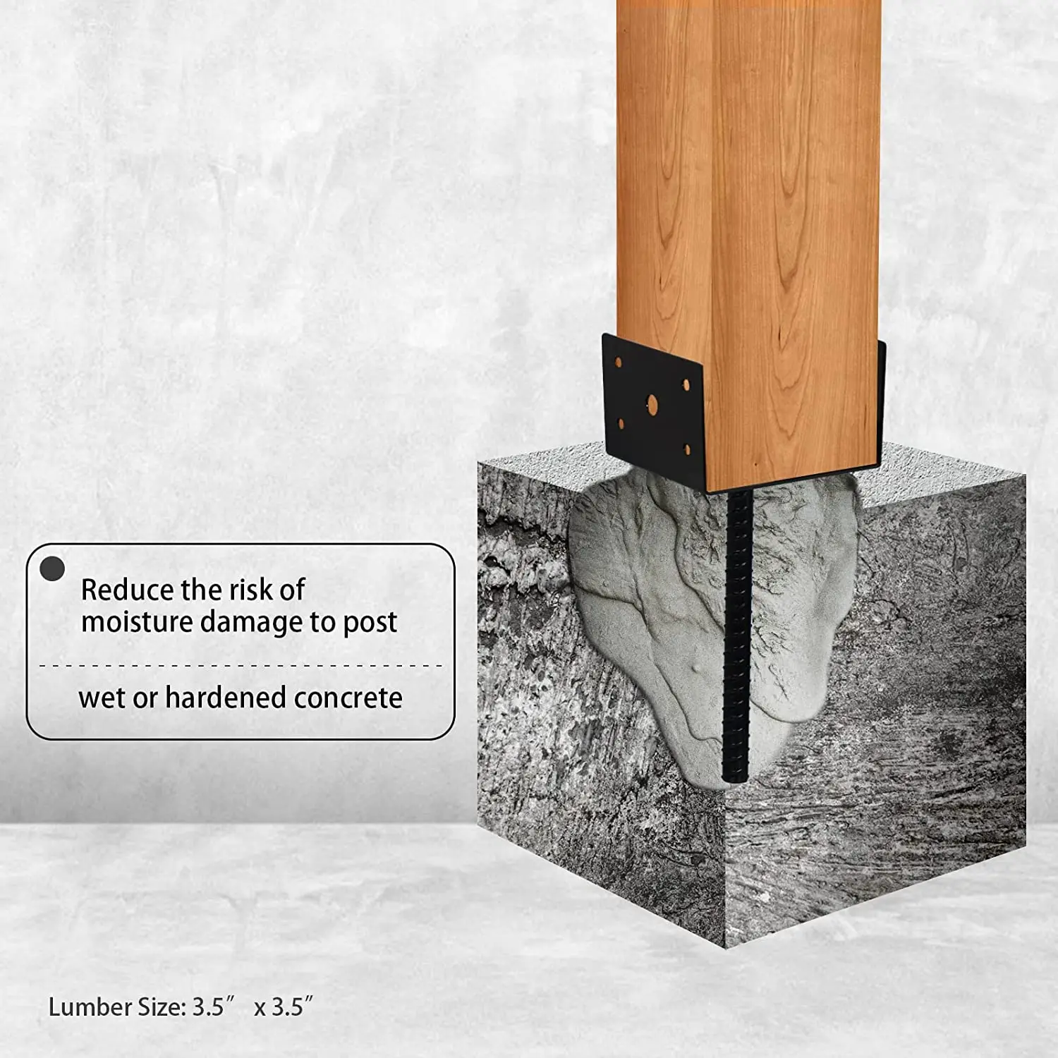 Support de poteau de clôture en forme de U pouces x pouces