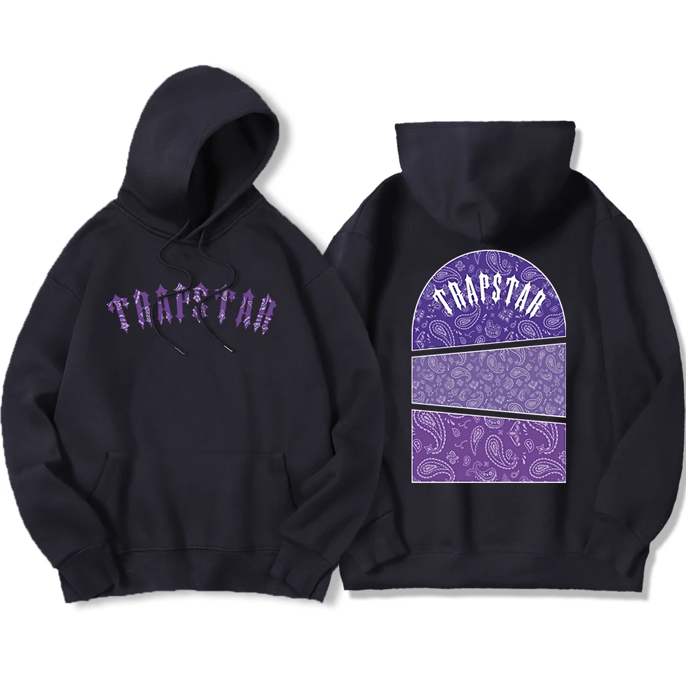 Trapstar Printed Hoodie Men Postmodern Gothic Style Sweatshirts Fashion