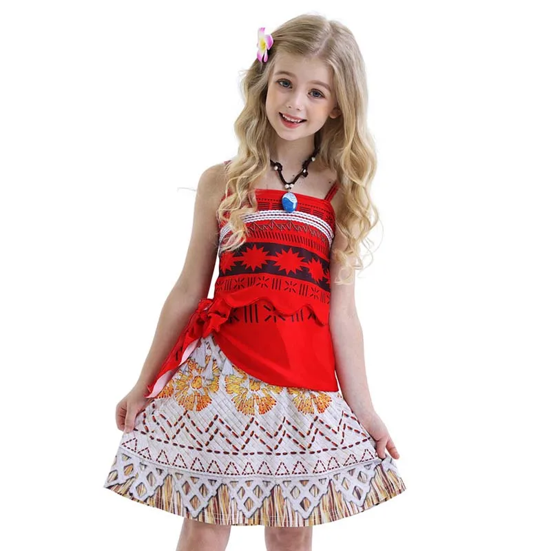 JMOCD – Costume Vaiana Princesse Avec Accessoires – Déguisement Complet Pour Filles De 3 à 8 Ans (fêtes, Carnaval, Halloween)
