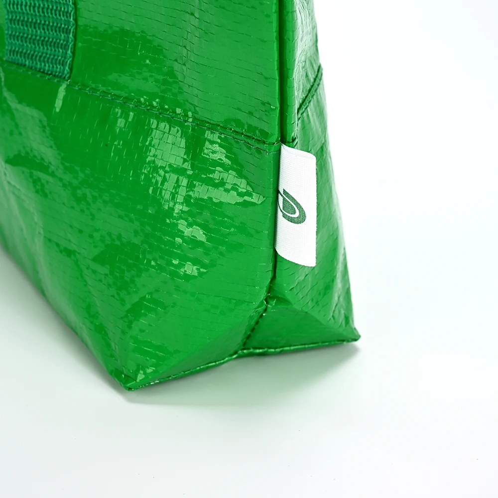 Custom Recycled PP Woven Shopping Tote Bag Eco-Friendly Reusable Grocery Bag with Logo Laminated Waterproof and Durable manufacture