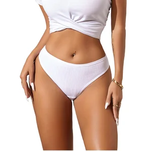 Hot Sales Women's Everyday Woven Print Low-Rise Cotton Panties Soft Hipster Seamless Underwear Plus Size Breathable Cheap Price
