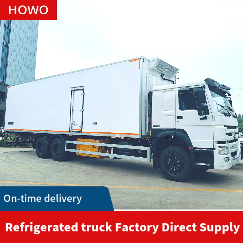 Howo 10 Ton 20 Ton Diesel Fuel Manual 6X4 Refrigerated Truck Meat Frozen Food Delivery New Used 4x2 Drive Cargo Van Truck Sale