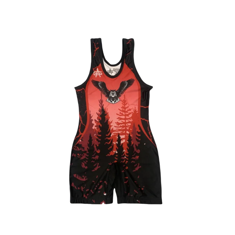 Sublimation Printed Custom Singlets Powerlifting Wrestling Singlet