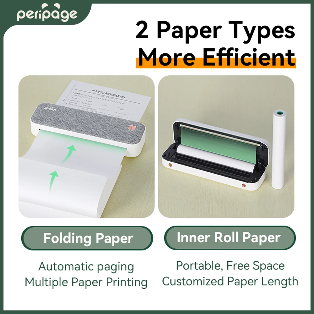 PeriPage A40  Wireless USB Android IOS BT Printers for PDF File A4 Thermal Paper Thermal Documents Printer