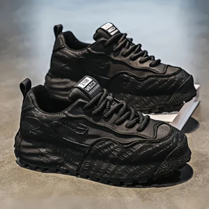 Mens Thick Soled Height Increasing Sports Shoes Simple Versatile and Comfortable Running Waterproof and Height Increasing Shoes