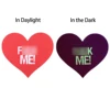 Red heart- glow in the dark