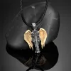 Two-tone leather cord chain