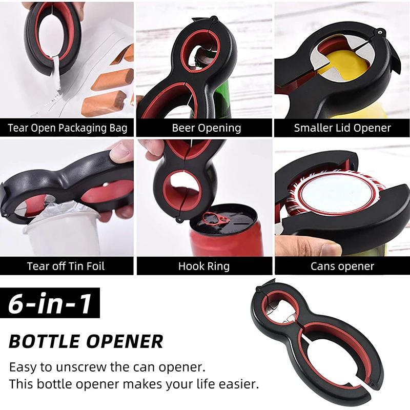Kitchen Multifunctional Adjustable 4 in 1 Silicone Slip Jar Bottle Can Lids Opener