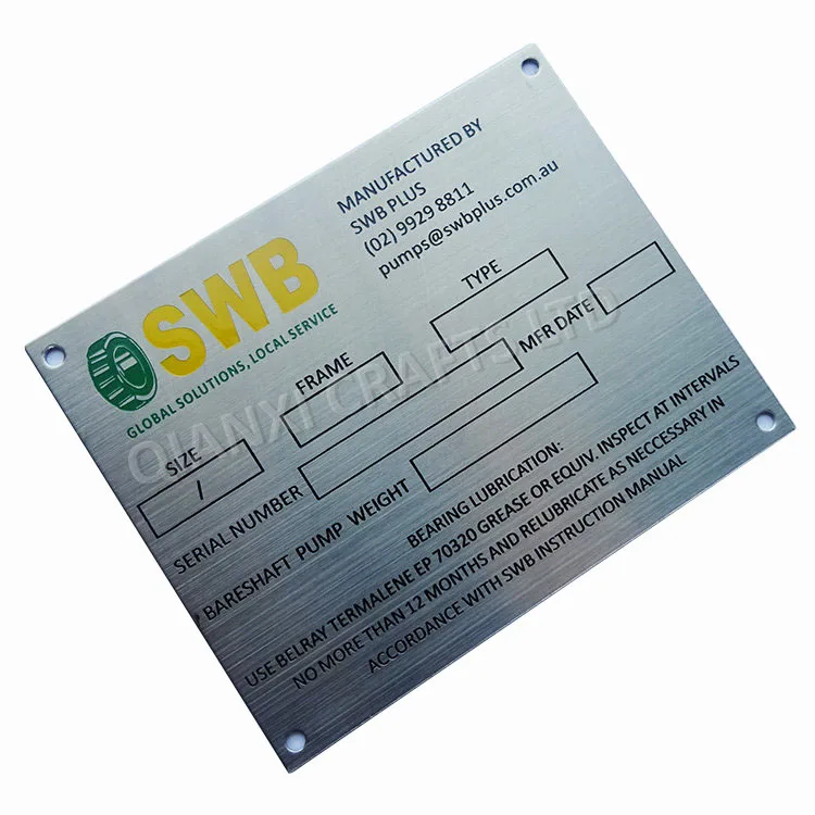 product aluminum stainless steel engraving uv printing silk screen offset printing metal nameplate tags raised metal logo plate-4