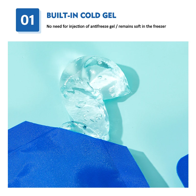 high quality custom gel ice pack logo reusable nylon ice bag 23*13cm hot cold compress relieve pain