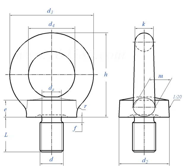 Din580 Galvanizing Lifting Eye Bolt Bent Eye Bolt Long Shank Lifting Ring Eye Bolt M8 M12 Buy