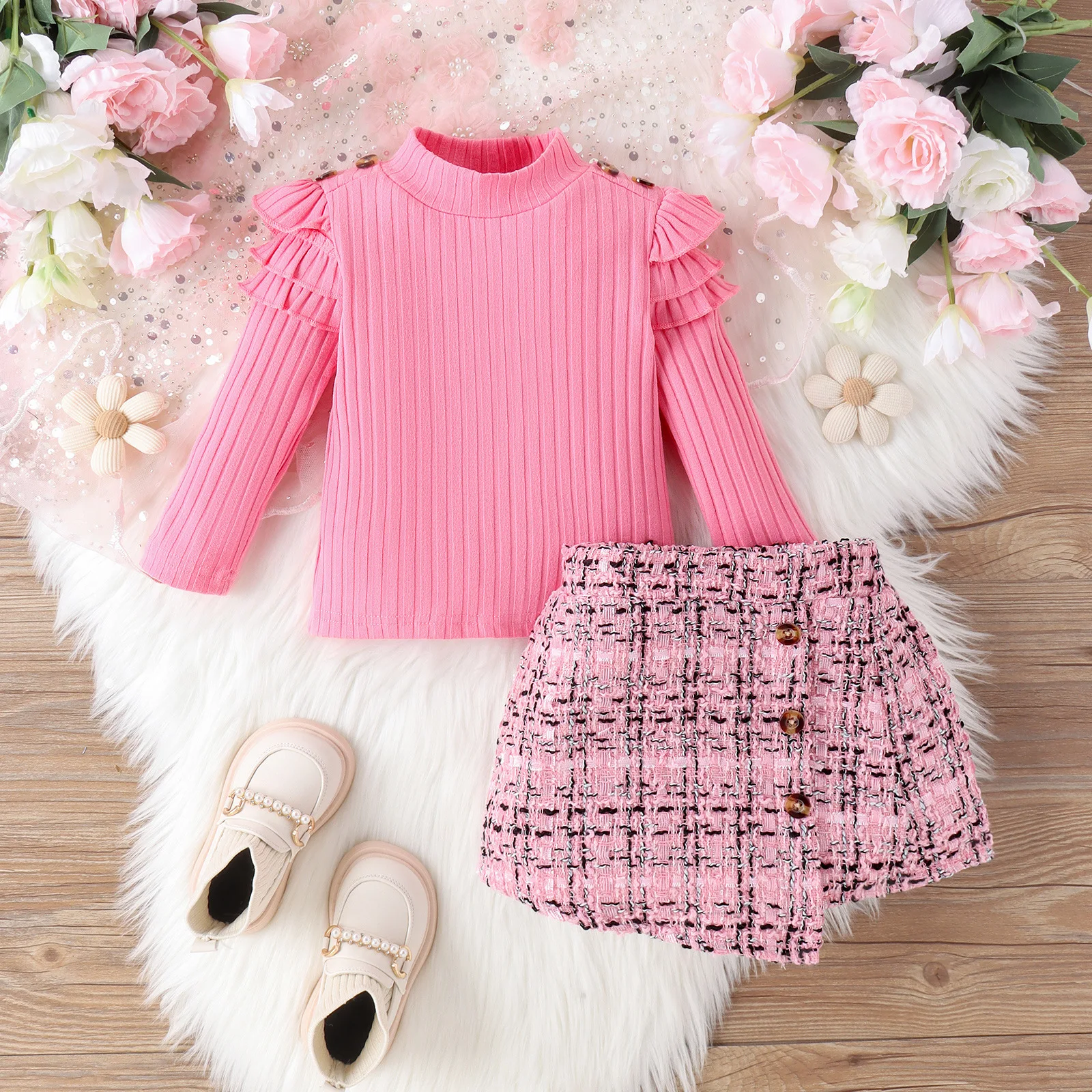 Детское праздничное платье с цветочным принтом