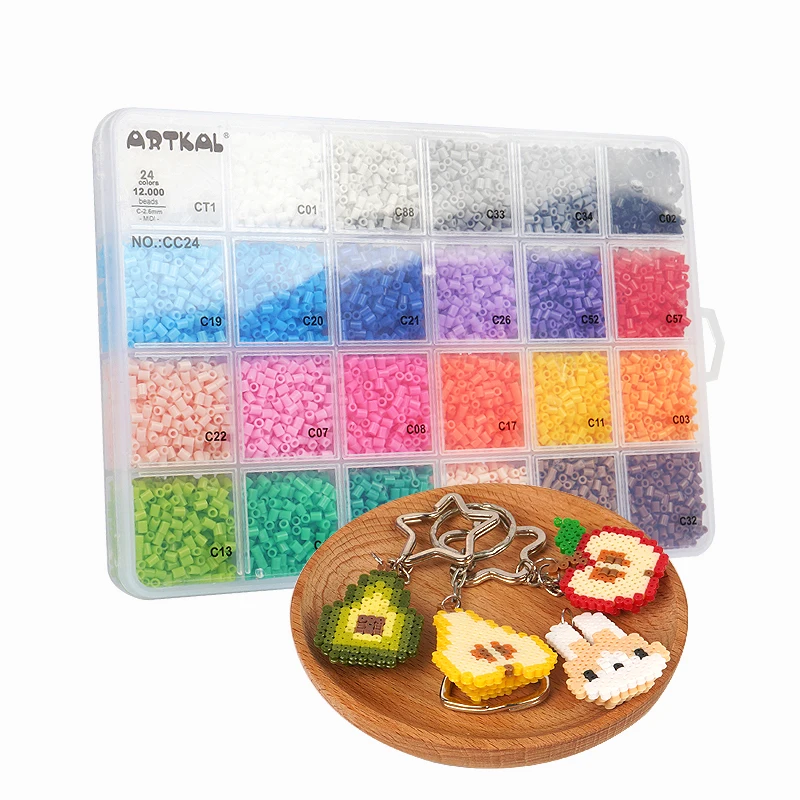 OEM&ODM High Quality Toy Pixel Art 24 Colors 12000 Irons Bead Artkal Bead  Tray Set