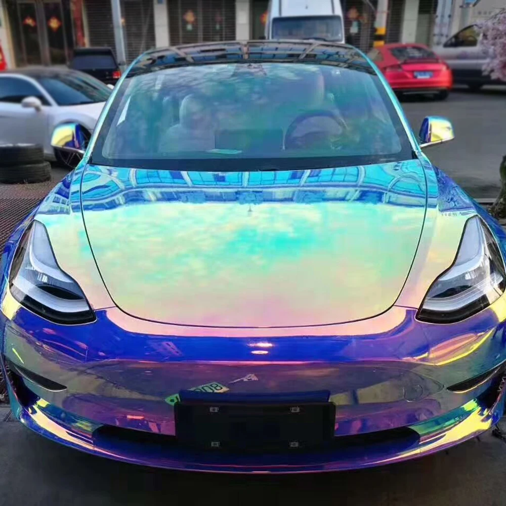 rainbow iridescent holographic vinyl car wrap