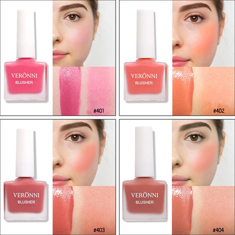 VERONNI 4 Color Makeup Face Liquid Blusher Face Blush Long Lasting Natural Make up  Blush