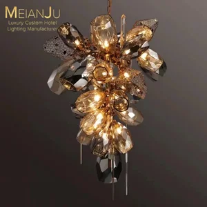 Luxury Classic Art Premium Crystal Glass Chandelier Custom Professional Masterpiece Lighting for Hotel Villa Pendant Lights