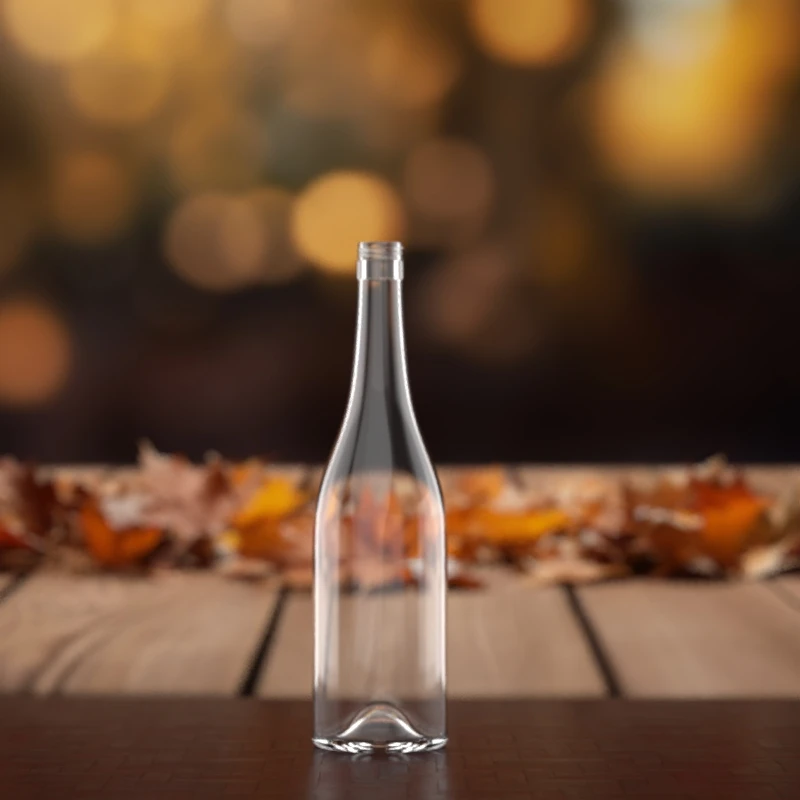 Factory Direct Supply 750ml Empty Oval Transparent Rum Bottle Glass With Screw Cap