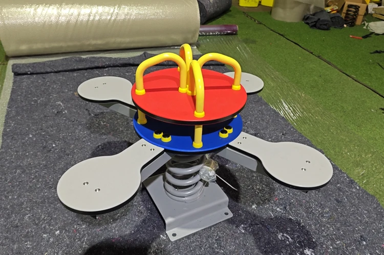 Customized Outdoor Playground Four Seater Children Spring Plastic Seesaw Carousel Play Equipment