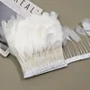 Bordure de plumes flottantes larges déchirées, longueur des cheveux 13-18 cm