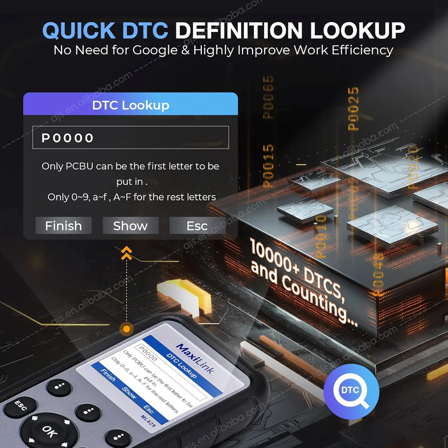 Autel MaxiLink ML629 OBD2スキャンツール - ABS/SRS診断機能付き