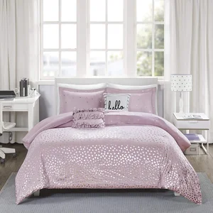 Modern Design Teen Bedding Metallic Print Girls Bedroom Decor Comforter Cover Sets