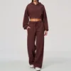 5555-1 sweatshirt 5555-2 long sweatpants-wine-stain red