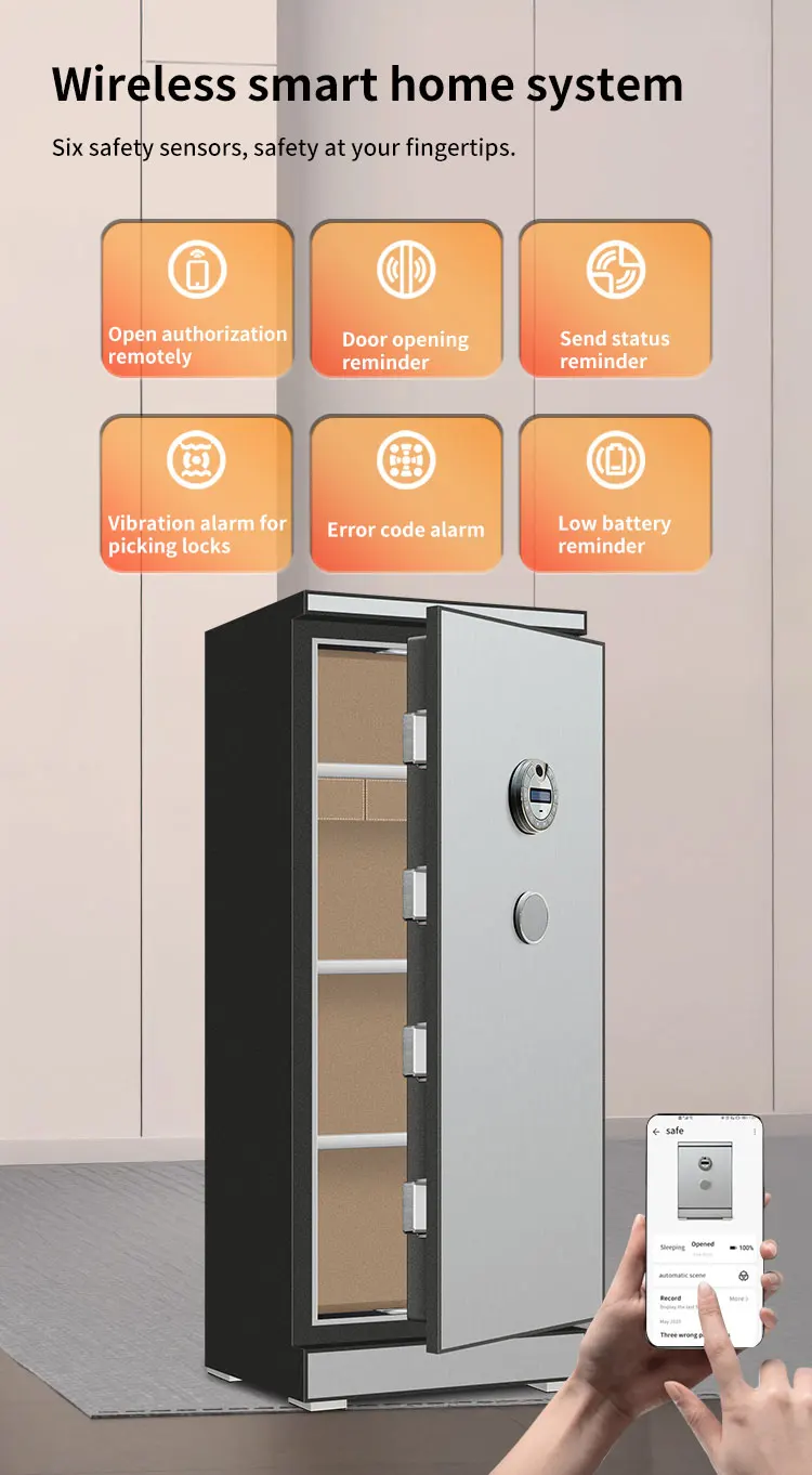 CEQSAFE Electronic Steel Safe Box with TUYA APP WIFI & Fingerprint Lock Strong Household Security Digital Storage Open Access details