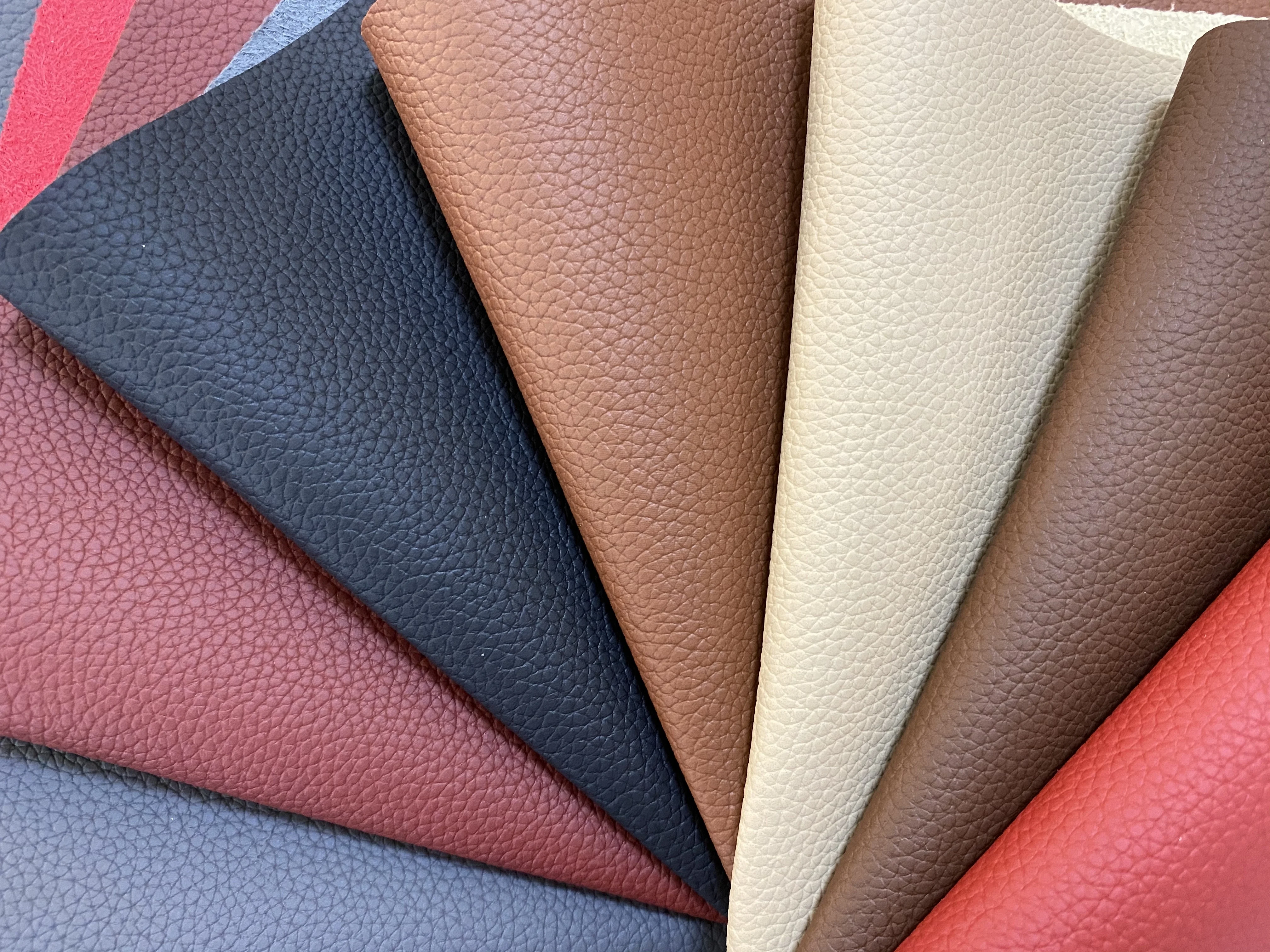 China Factory Pvc Synthetic Leather with Pu Oil Suede Backing for Sofa Furniture and  Bag with  Tear Resistance Smooth