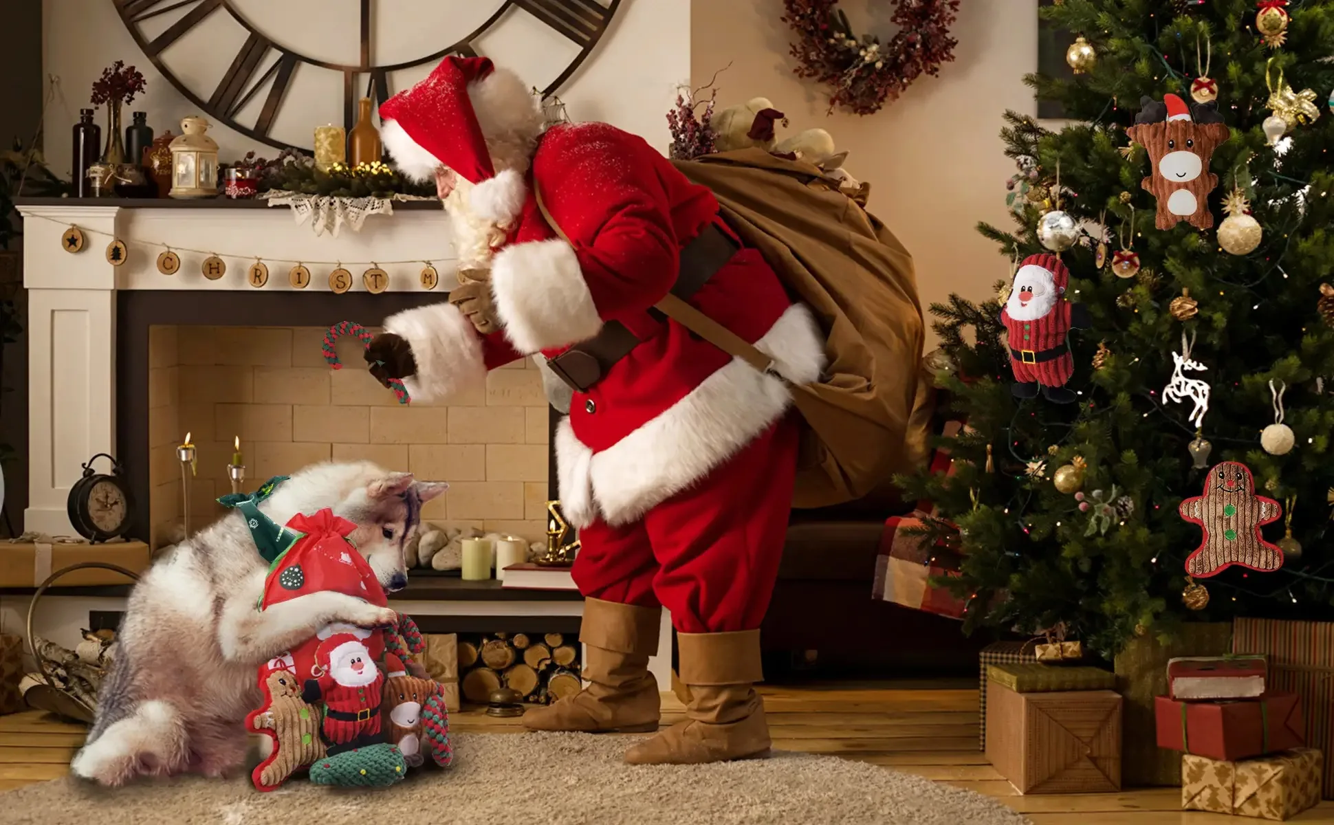 Wholesale7 Pack Pet Interactive Dogs Christmas Toys Set Pet Cat Dog