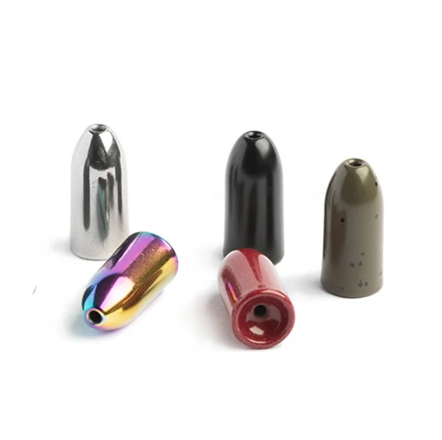 Wholesale 1/16~1oz Bulk Pure Tungsten Bullet Weight for Fishing Bass Insert  Free Worm Bullet Fishing Sinker