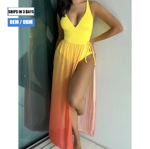 2026 S-L V-neck High-cut One-piece Swimsuit with Flap, Women's Cross-back Single Peptide Swim Trunks, Swimming