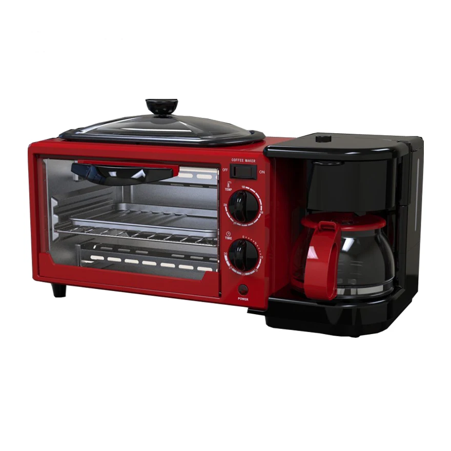 1pc Multi-functional American Style Home Baking Machine With Coffee Maker,  Toaster Oven, Frying Pan, 3-in-1 Breakfast Machine