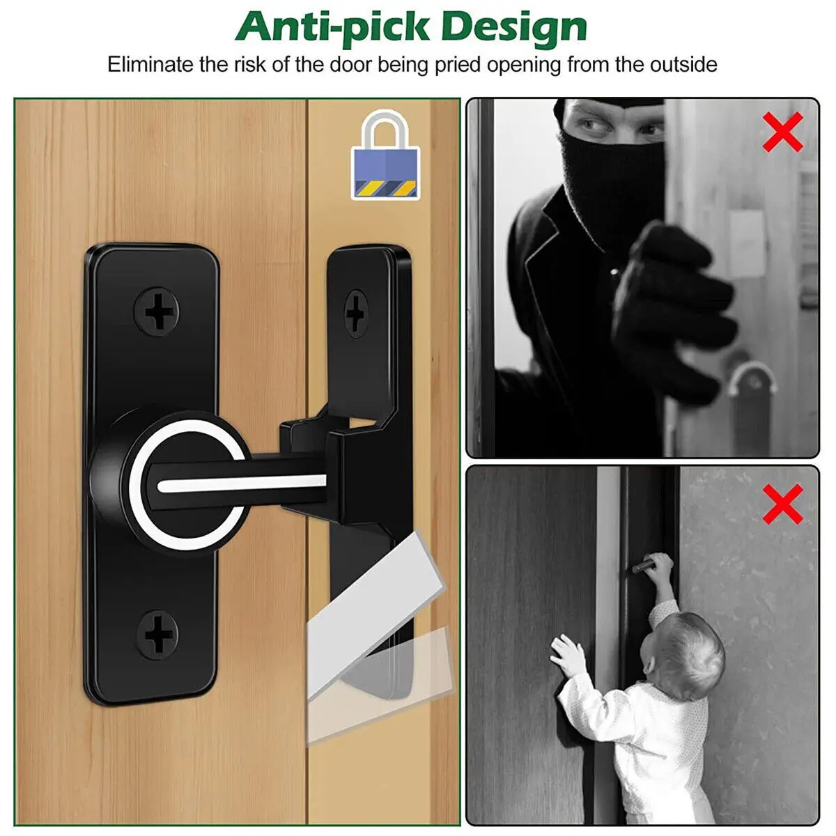 Bullone Porta Inossidabile 2 Chiavistelli Scorrevoli In Acciaio Inox - Per Porte Interno/Esterno Serratura Cancello Esterno - 12