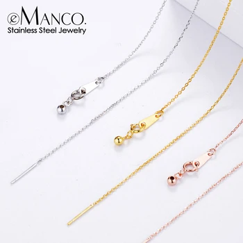 emanco personalized stainless steel dainty adjustable chain necklace for women gold silver plated hot popular