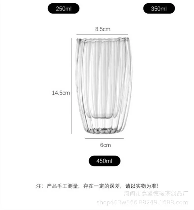 Hot Sale Heat Insulation Glass Tea Cups Yogurt Cup Double Wall Coffee