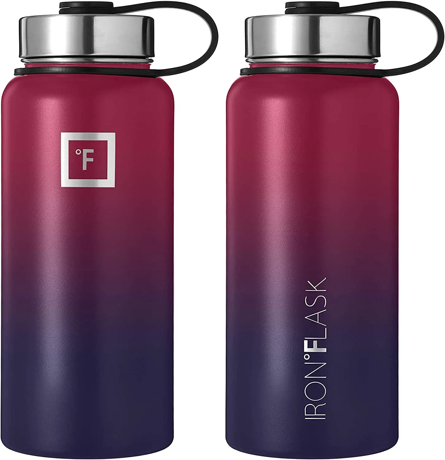22oz 32oz Iron Flask Sports Water Bottle 3 Lids Straw Lid Leak Proof Stainless Steel Gym Sport