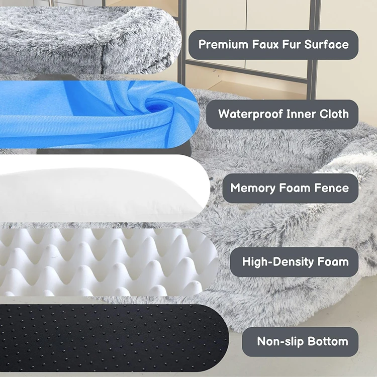 Premium Quality Giant Dog Bed Human Size Lounger Soft Warm Nonslip