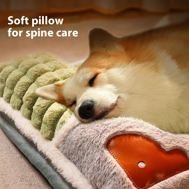 Four Universal Thickened Anti-Bite Pet Nest Cervical Spine Protection Removable Washable Bed Mat for Cats Dogs-for Winter