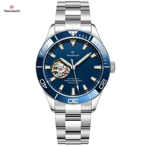 Custom Logo Hot Men's Diving Full Automatic Japanese Movement Watch Scrystl Sapphire Glass Classic Diver Mechanical Watches