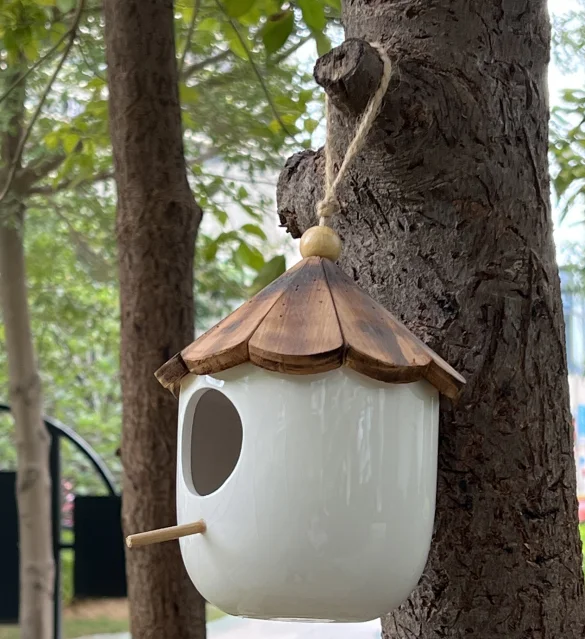 Pretty wood bird house bird house nest wood outdoor pigeons bird house