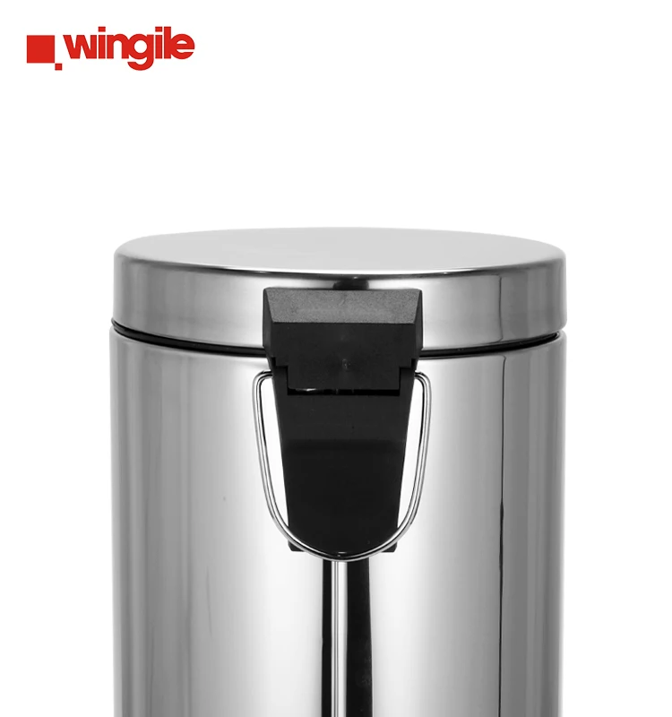 Factory Price BSCI Certification Recyclable Pedal Bin Round Stainless Steel Matt Finished 3L/5L/12L/20L/30L