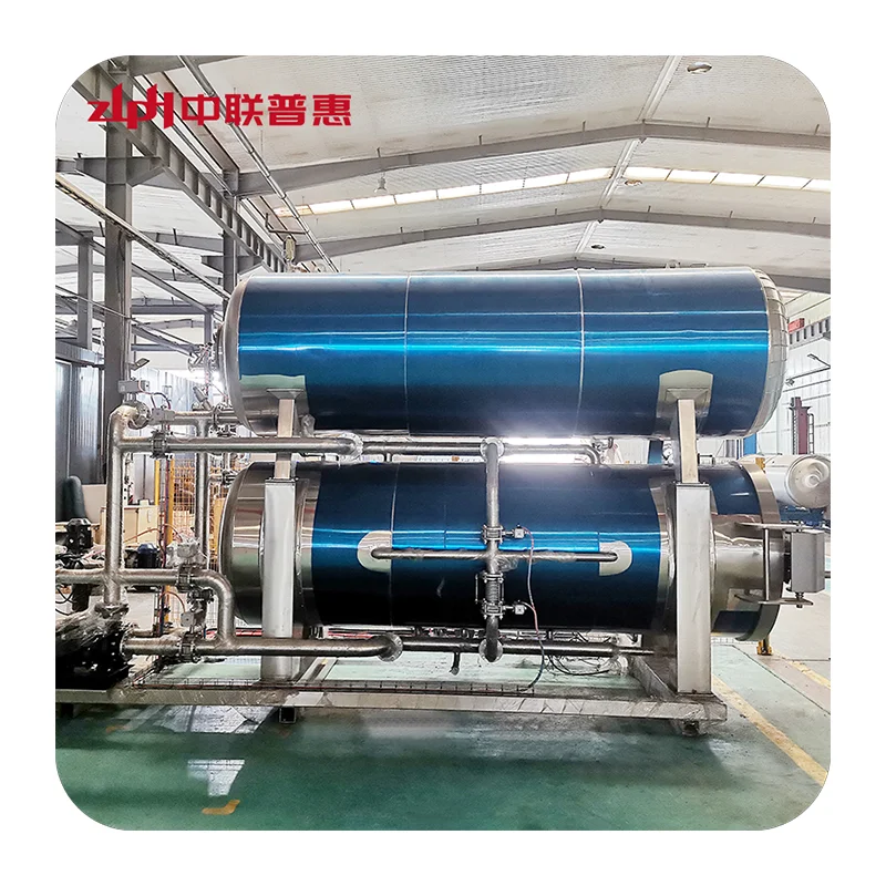ZLPH Automatic Rotary Water Immersion Retort Machine Food Sterilizer for Meat Canned Food Core PLC Components Pump Farms Restaurants