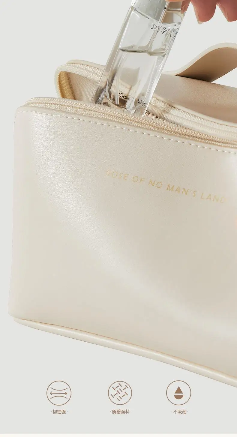 2022 New Arrival Travel Cosmetic Toiletry Bag Pu Leather Large