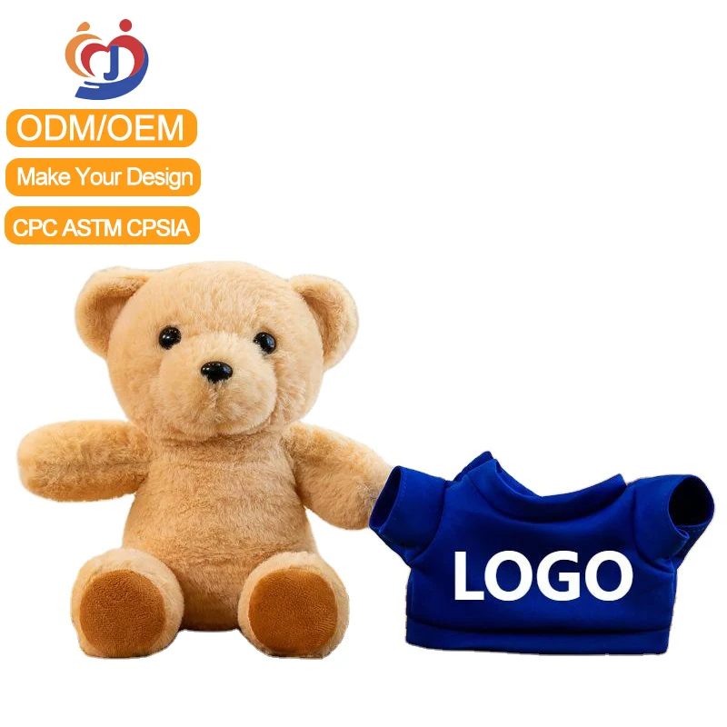 Customized Teddy Bear Plush Toy PP Cotton Filling Felt Material Custom Logo Plush Pillow Relief Soothing Stuffed Animal