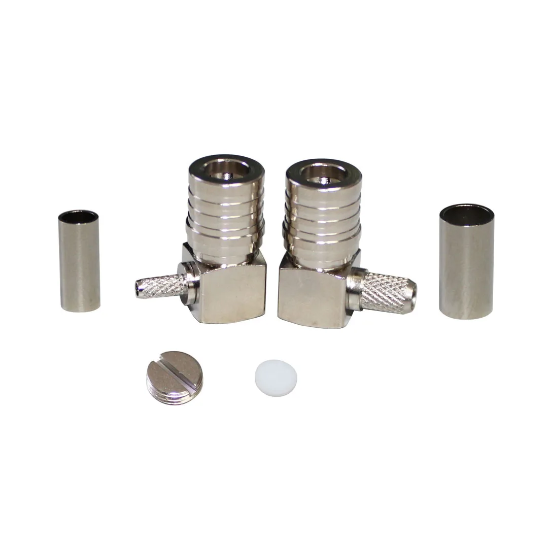 Factory Supply QMA-C-JW1.5 Coaxial Connector Right Angle Male QMA Connector for RG174 RG316 Cable Assemblies
