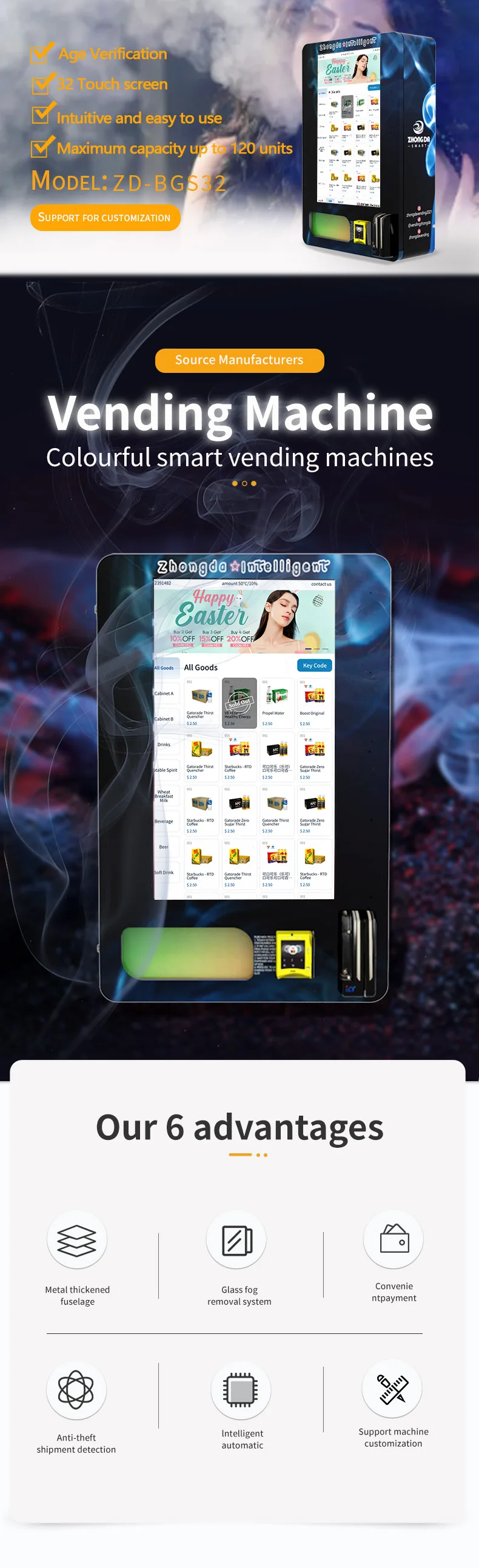 Smart Card Payment Vending Machine - Customizable Design - ODM Available