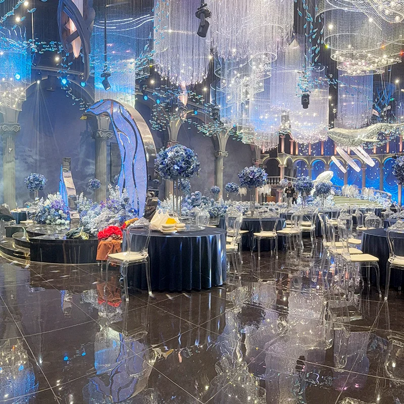 Ocean Style Designs Custom Large Hanging Crystal/Glass/Acrylic Decoration Banquet Hall Wedding Chandelier